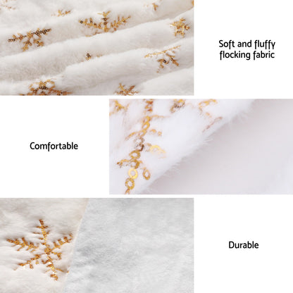 Jingle Jollys Christmas Tree Skirt 90cm Snowflake Ornaments Xmas Decorations-Occasions &gt; Christmas &gt; Christmas Decorations-PEROZ Accessories