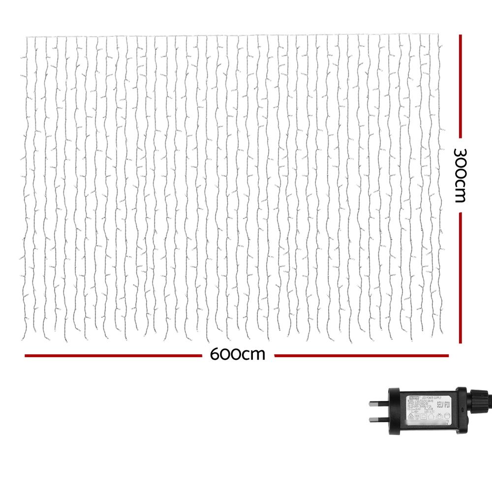 Jingle Jollys 6x3m Christmas Curtain Lights 960 LED RGB Remote Hanging Fairy Backdrop-Occasions > Christmas > Outdoor Decorations &amp; Lights-PEROZ Accessories