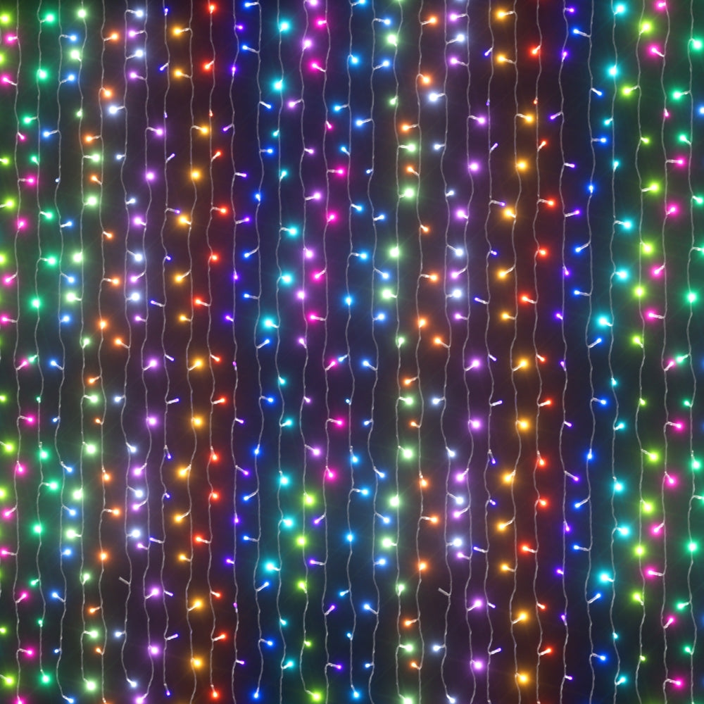Jingle Jollys 6X3M Christmas Lights Curtain String Light 960 LED RGB Remote-Occasions &gt; Christmas &gt; Outdoor Decorations &amp; Lights-PEROZ Accessories