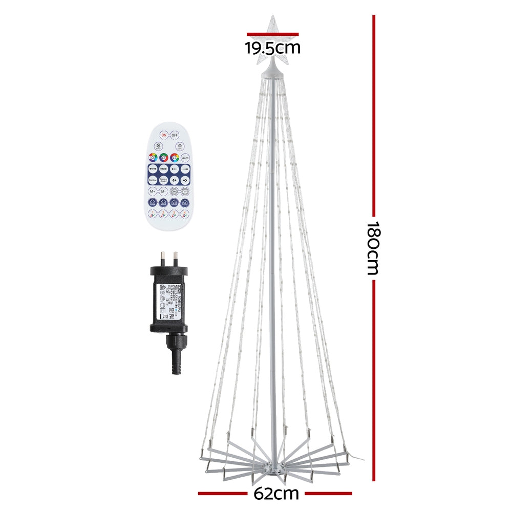 Jingle Jollys Christmas Tree 1.8m 265 RGB LED Fairy Lights Xmas Trees Decoration-Occasions &gt; Christmas &gt; Christmas Trees-PEROZ Accessories