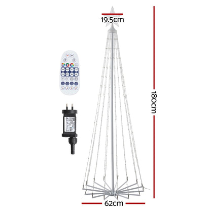 Jingle Jollys Christmas Tree 1.8m 265 RGB LED Fairy Lights Xmas Trees Decoration-Occasions &gt; Christmas &gt; Christmas Trees-PEROZ Accessories