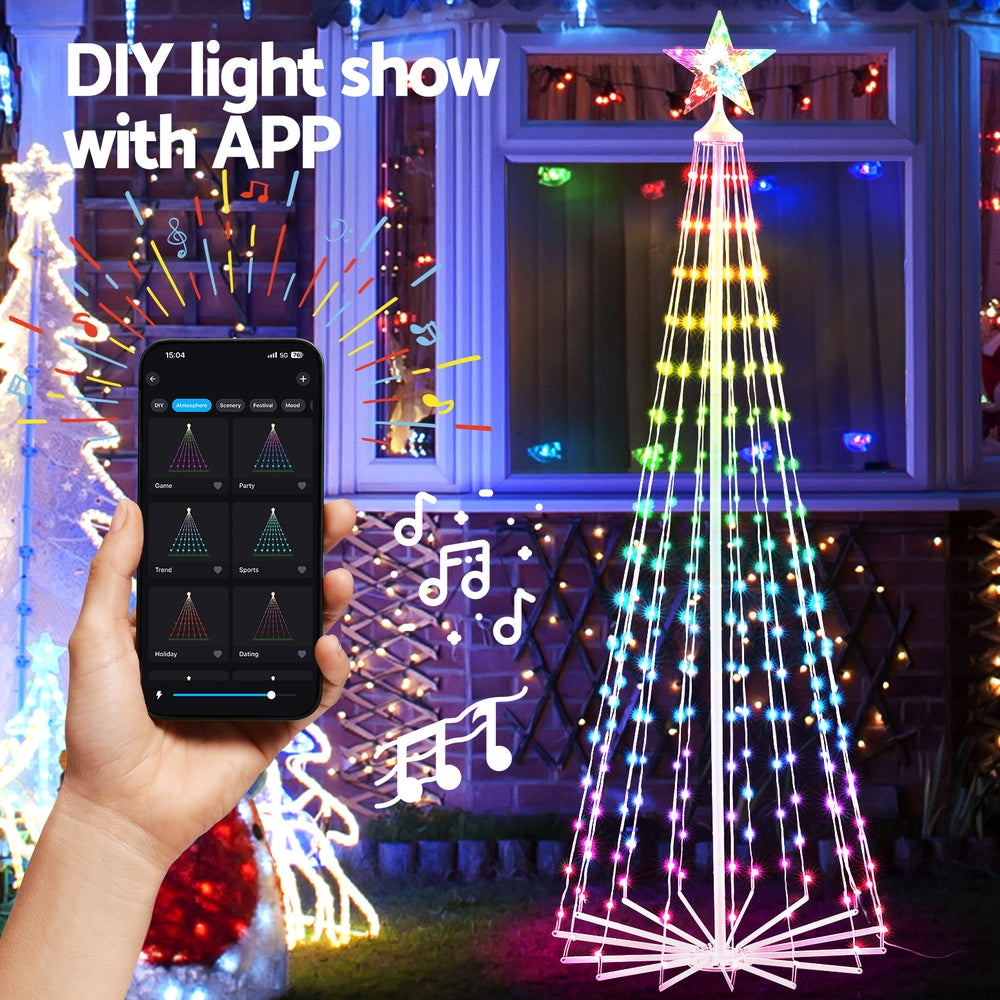 Jingle Jollys Christmas Tree 1.8m 265 RGB LED Fairy Lights Xmas Trees Decoration-Occasions &gt; Christmas &gt; Christmas Trees-PEROZ Accessories