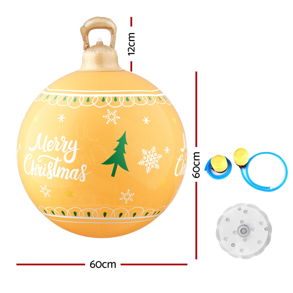 Jingle Jollys Christmas Inflatable Ball 60cm Led Illuminated Xmas Decoration-Occasions &gt; Christmas &gt; Christmas Decorations-PEROZ Accessories