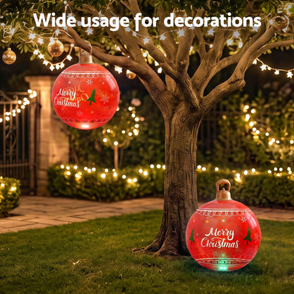 Jingle Jollys Christmas Inflatable Ball 60cm Led Illuminated Xmas Decoration Red-Christmas Inflatables-PEROZ Accessories