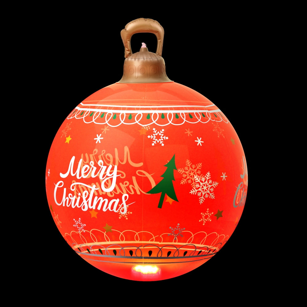 Jingle Jollys Christmas Inflatable Ball 60cm Led Illuminated Xmas Decoration Red-Occasions &gt; Christmas &gt; Christmas Decorations-PEROZ Accessories