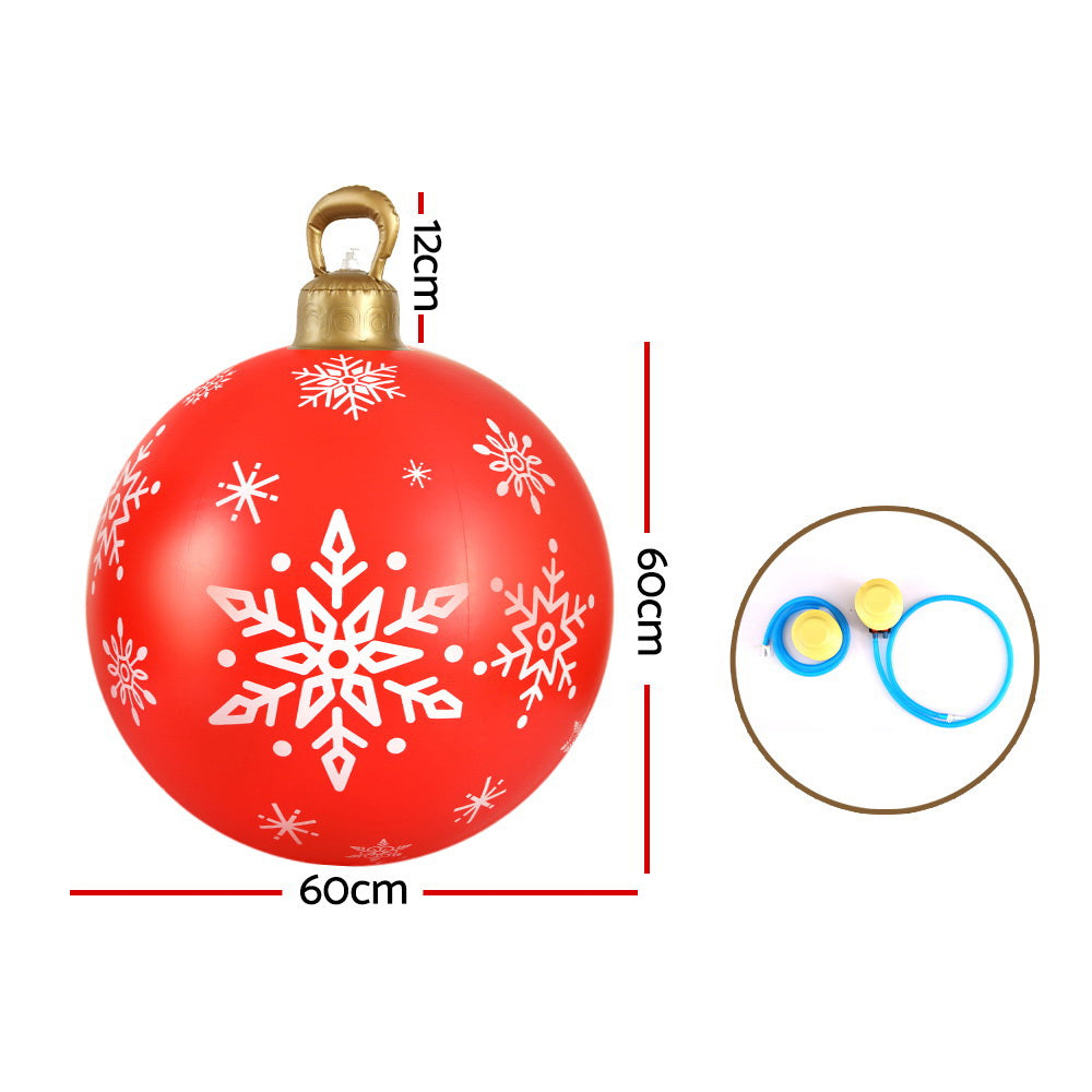Jingle Jollys Christmas Inflatable Ball Bauble 60cm Outdoor Decoration Red-Occasions &gt; Christmas &gt; Christmas Decorations-PEROZ Accessories