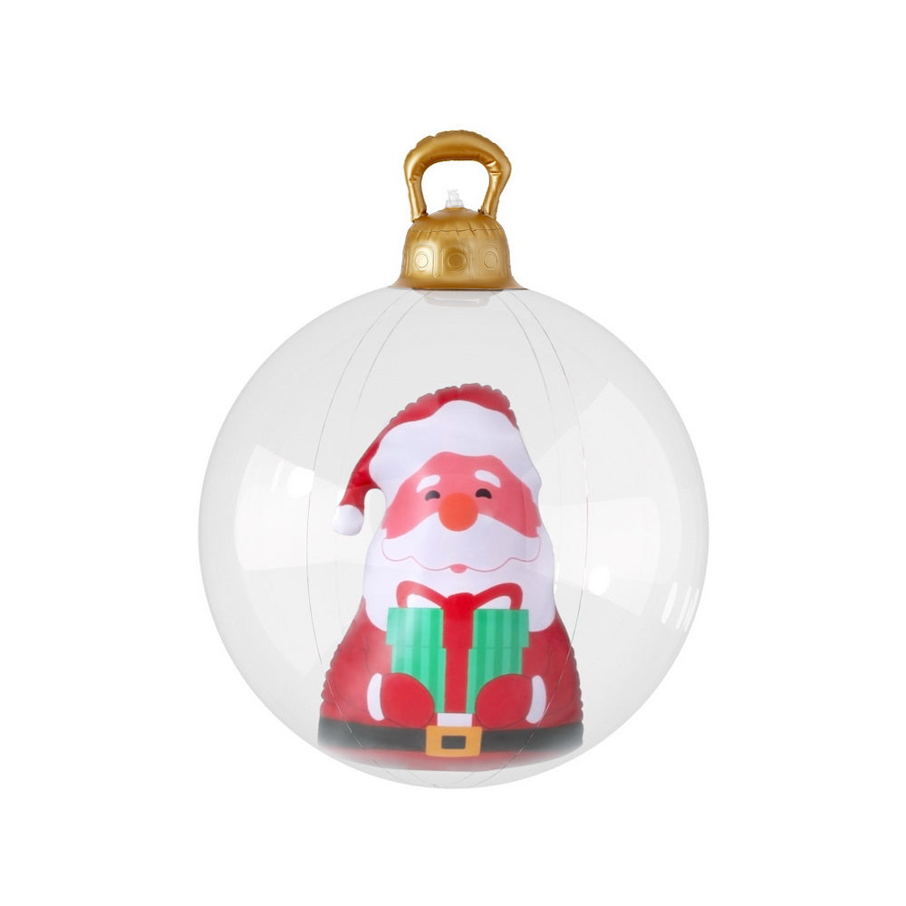 Jingle Jollys Christmas Inflatable Ball 60cm Santa Decoration Giant Bauble Clear-Occasions &gt; Christmas &gt; Christmas Decorations-PEROZ Accessories