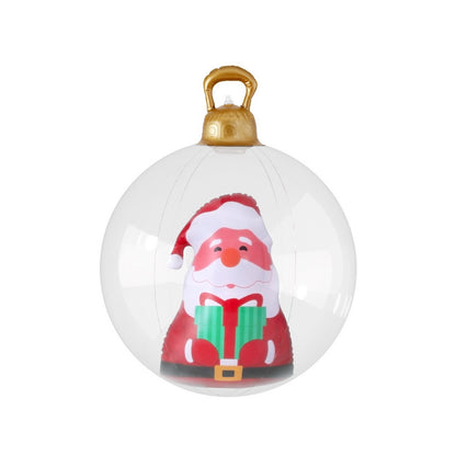 Jingle Jollys Christmas Inflatable Ball 60cm Santa Decoration Giant Bauble Clear-Occasions &gt; Christmas &gt; Christmas Decorations-PEROZ Accessories