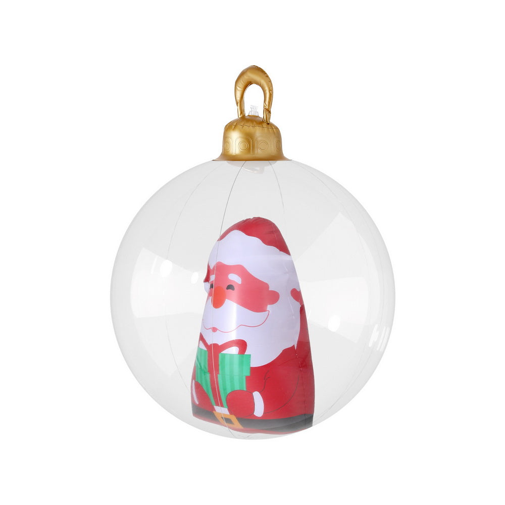 Jingle Jollys Christmas Inflatable Ball 60cm Santa Decoration Giant Bauble Clear-Occasions &gt; Christmas &gt; Christmas Decorations-PEROZ Accessories