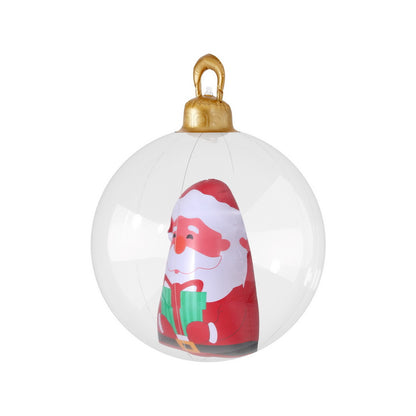 Jingle Jollys Christmas Inflatable Ball 60cm Santa Decoration Giant Bauble Clear-Occasions &gt; Christmas &gt; Christmas Decorations-PEROZ Accessories