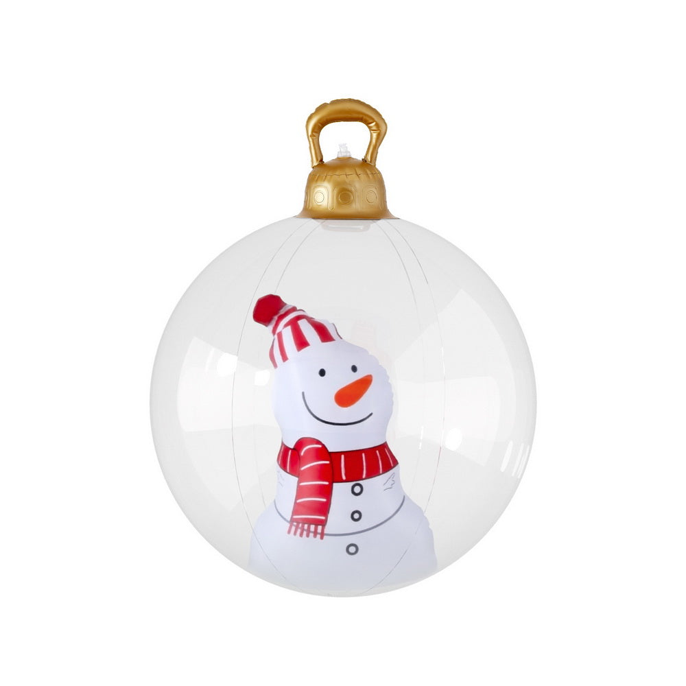 Jingle Jollys Christmas Inflatable Ball 60cm Snowman Decoration Giant Bauble-Occasions &gt; Christmas &gt; Christmas Decorations-PEROZ Accessories