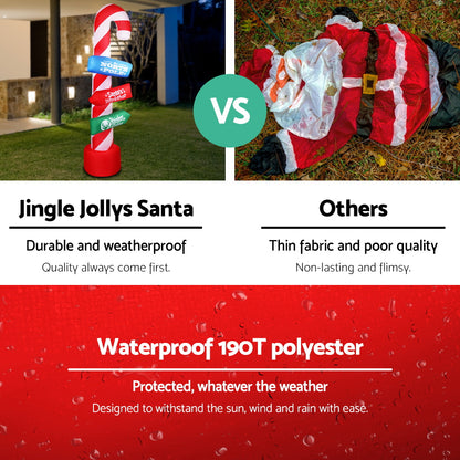 Jingle Jollys Christmas Inflatable Candy Pole 2.4M Illuminated Decorations-Occasions &gt; Christmas &gt; Christmas Decorations-PEROZ Accessories