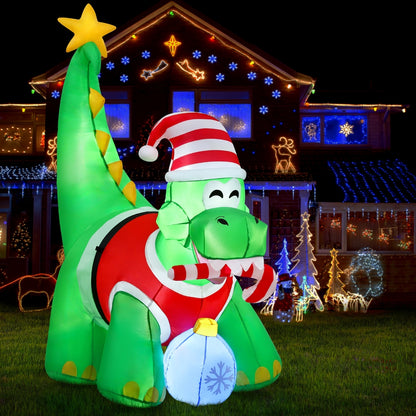 Jingle Jollys Christmas Inflatable Dinosaur 1.86M Height LED Decorations Illuminated-Occasions &gt; Christmas &gt; Christmas Decorations-PEROZ Accessories