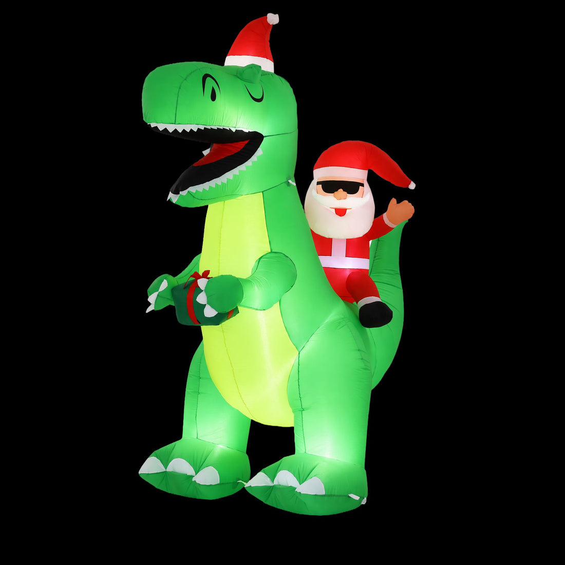 Jingle Jollys Christmas Inflatable Dinosaur 2.5M Illuminated Decorations-Occasions > Christmas > Outdoor Decorations &amp; Lights-PEROZ Accessories