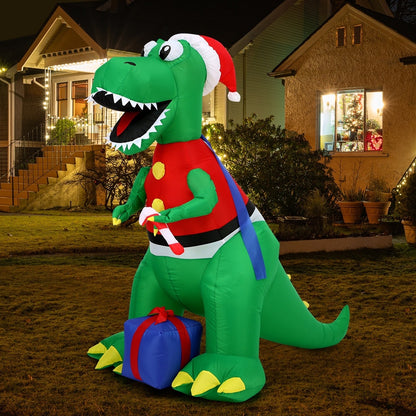 Mazam Christmas Dinosaur Inflatable with LED Lights-Christmas Inflatable-PEROZ Accessories