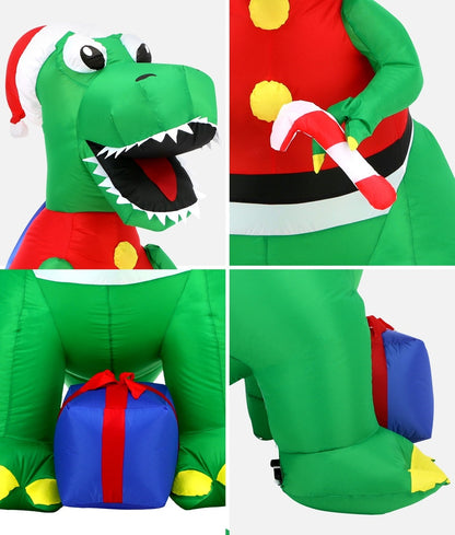Mazam Christmas Dinosaur Inflatable with LED Lights-Christmas Inflatable-PEROZ Accessories
