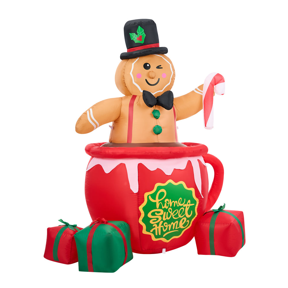 Tinseltown 1.8M Christmas Inflatable Gingerbread Man with LED Lights-Christmas Inflatable-PEROZ Accessories