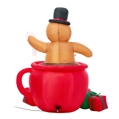 Tinseltown 1.8M Christmas Inflatable Gingerbread Man with LED Lights-Christmas Inflatable-PEROZ Accessories