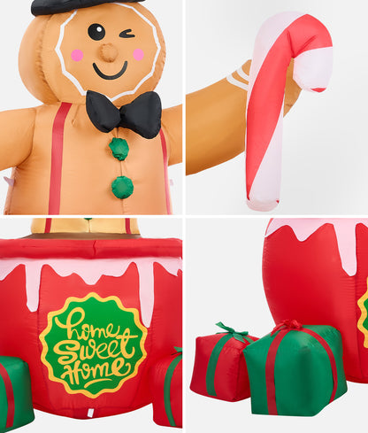 Tinseltown 1.8M Christmas Inflatable Gingerbread Man with LED Lights-Christmas Inflatable-PEROZ Accessories