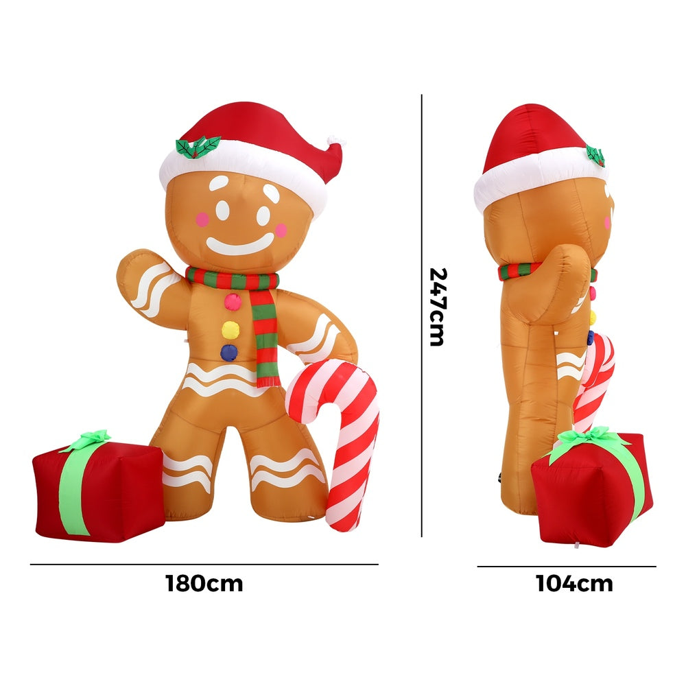 Mazam Christmas Inflatable Gingerbread Man with LED Lights-Christmas Inflatable-PEROZ Accessories