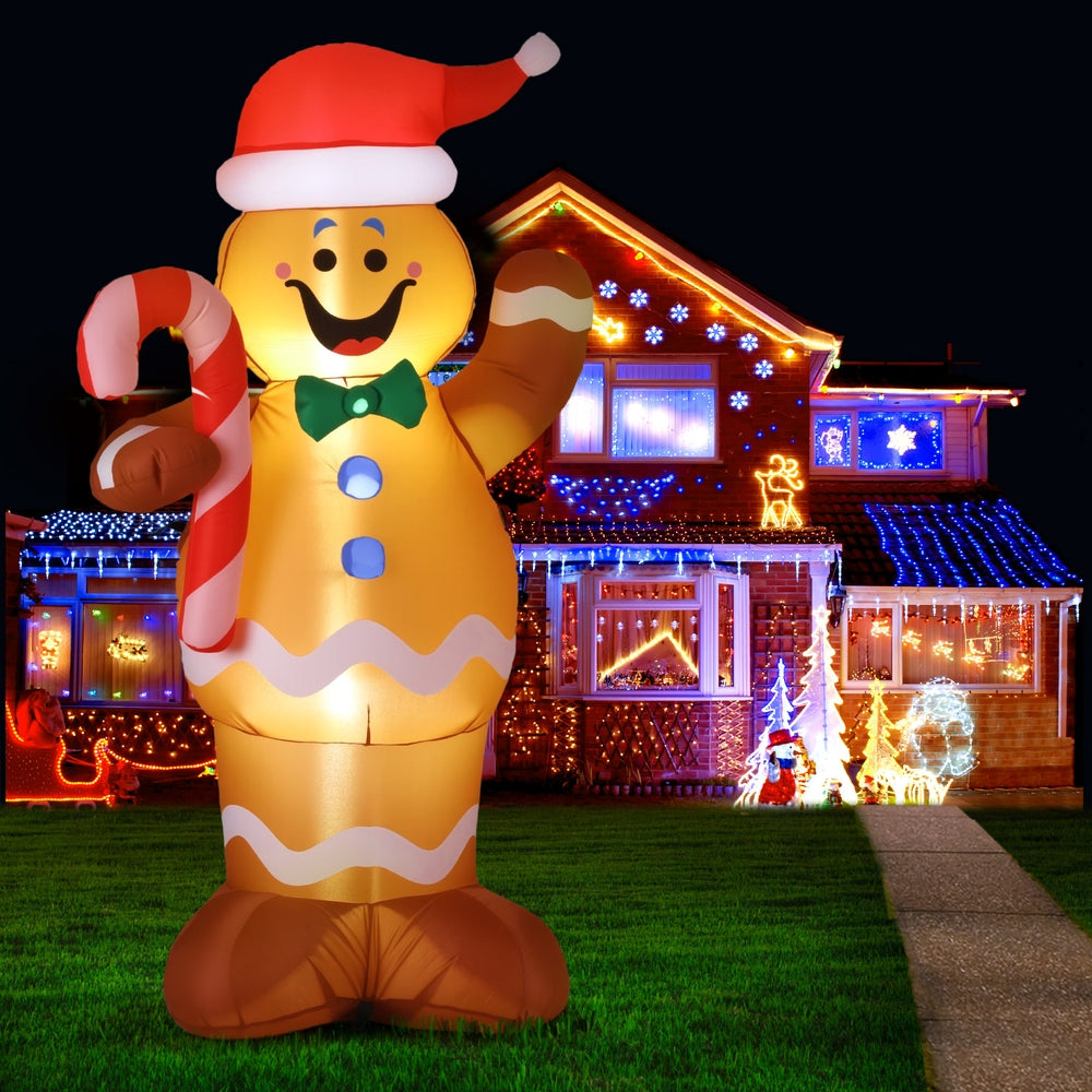 Jingle Jollys Christmas Inflatable Gingerbread Man 1.5M Height LED Decorations Illuminated-Occasions &gt; Christmas &gt; Christmas Decorations-PEROZ Accessories