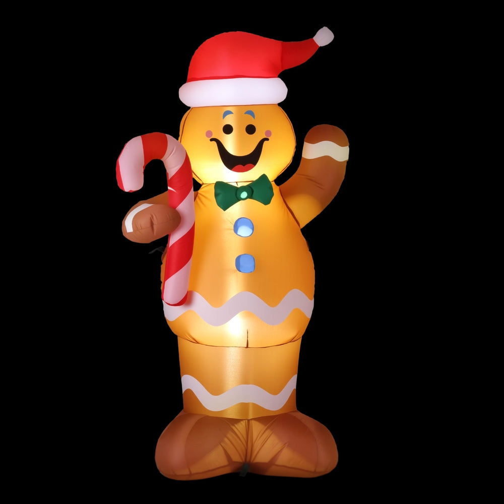 Jingle Jollys Christmas Inflatable Gingerbread Man 1.5M Height LED Decorations Illuminated-Occasions &gt; Christmas &gt; Christmas Decorations-PEROZ Accessories