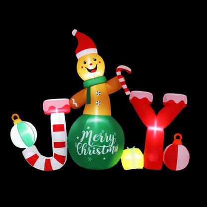 Jingle Jollys Christmas Inflatable Gingerman Joy 3M Long Outdoor Decorations Illuminated-Occasions &gt; Christmas &gt; Christmas Decorations-PEROZ Accessories