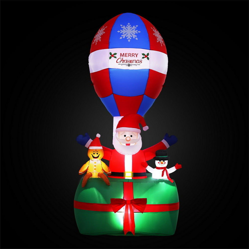 Jingle Jollys Christmas Inflatable Santa in Ballon 2.8M Height LED Decorations Illuminated-Occasions &gt; Christmas &gt; Christmas Clothing-PEROZ Accessories