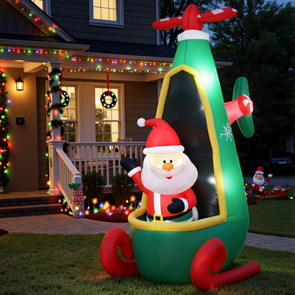 Jingle Jollys Christmas Inflatable Santa in Helicopter 2.55M Height LED Illuminated Decorations-Occasions &gt; Costumes &gt; Costumes &amp; Accessories-PEROZ Accessories
