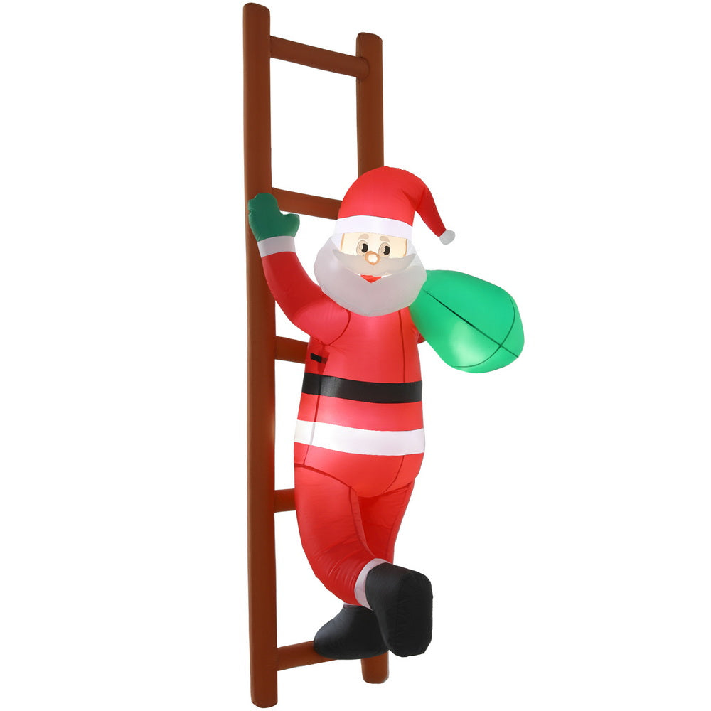 Jingle Jollys Christmas Inflatable Santa Climbing Ladder 2.45M Height LED Decorations Illuminated-Occasions &gt; Costumes &gt; Costumes &amp; Accessories-PEROZ Accessories