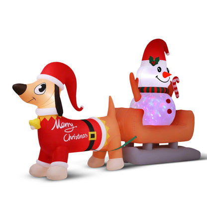 Jingle Jollys Christmas Inflatable Snowman Dog 4.2M Tall Outdoor Decorations Illuminated-Occasions &gt; Christmas &gt; Christmas Decorations-PEROZ Accessories