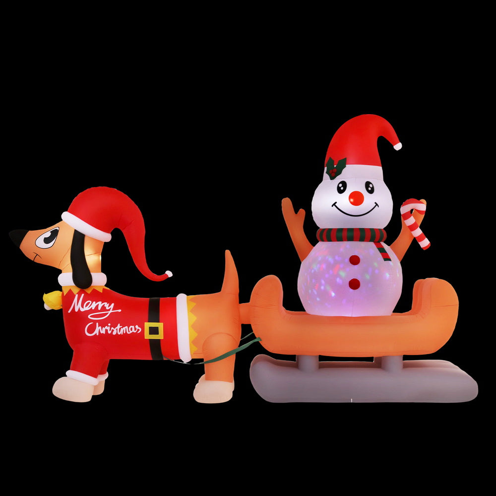 Jingle Jollys Christmas Inflatable Snowman Dog 4.2M Tall Outdoor Decorations Illuminated-Occasions &gt; Christmas &gt; Christmas Decorations-PEROZ Accessories