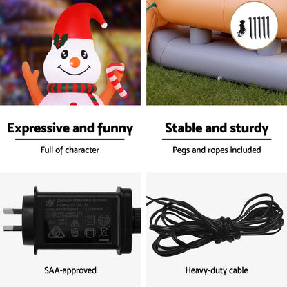 Jingle Jollys Christmas Inflatable Snowman Dog 4.2M Tall Outdoor Decorations Illuminated-Occasions &gt; Christmas &gt; Christmas Decorations-PEROZ Accessories