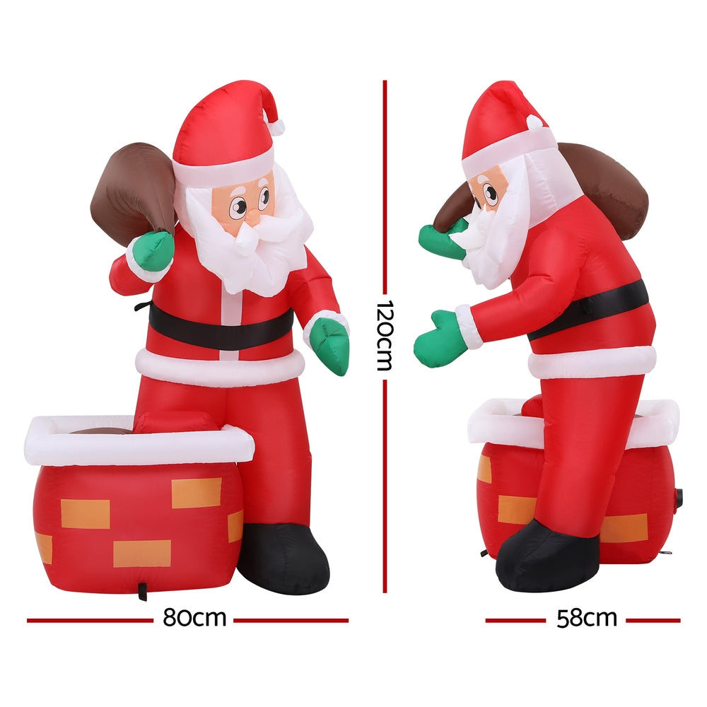Jingle Jollys Christmas Inflatable Santa Illuminated Decorations-Occasions &gt; Christmas &gt; Christmas Decorations-PEROZ Accessories