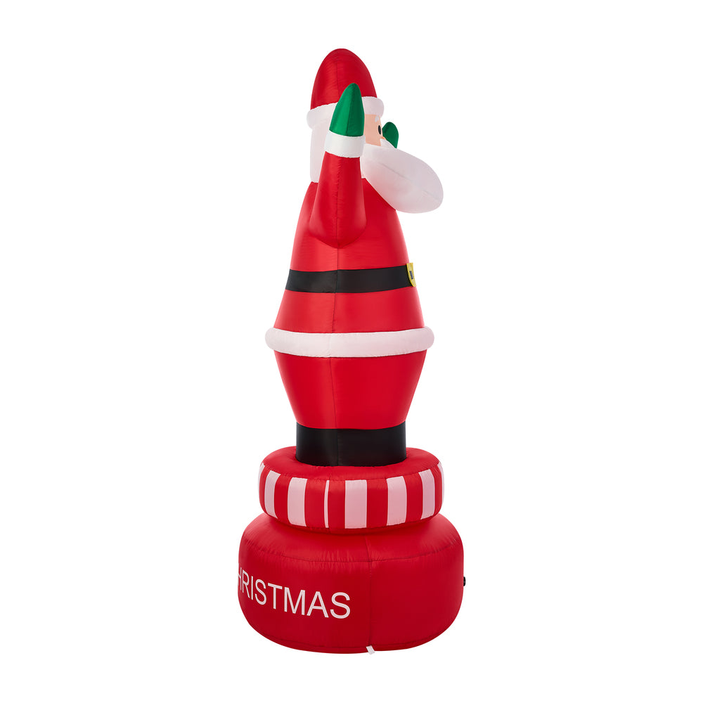 Tinseltown 2.4M Christmas Inflatable Spinning Santa Claus with LED Light-Christmas Inflatable-PEROZ Accessories
