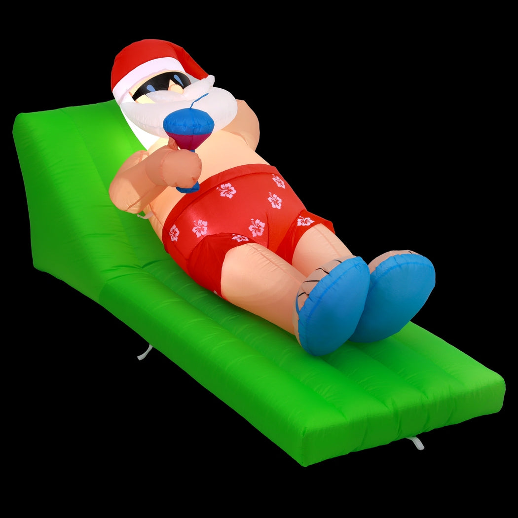 Jingle Jollys Christmas Inflatable Santa Bench 1.8M LED Illuminated Decorations-Occasions &gt; Christmas &gt; Christmas Decorations-PEROZ Accessories