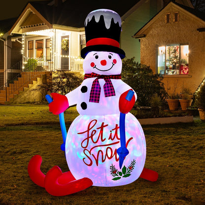Tinseltown 1.8M Christmas Inflatable Snowman with LED Light-Christmas Inflatable-PEROZ Accessories