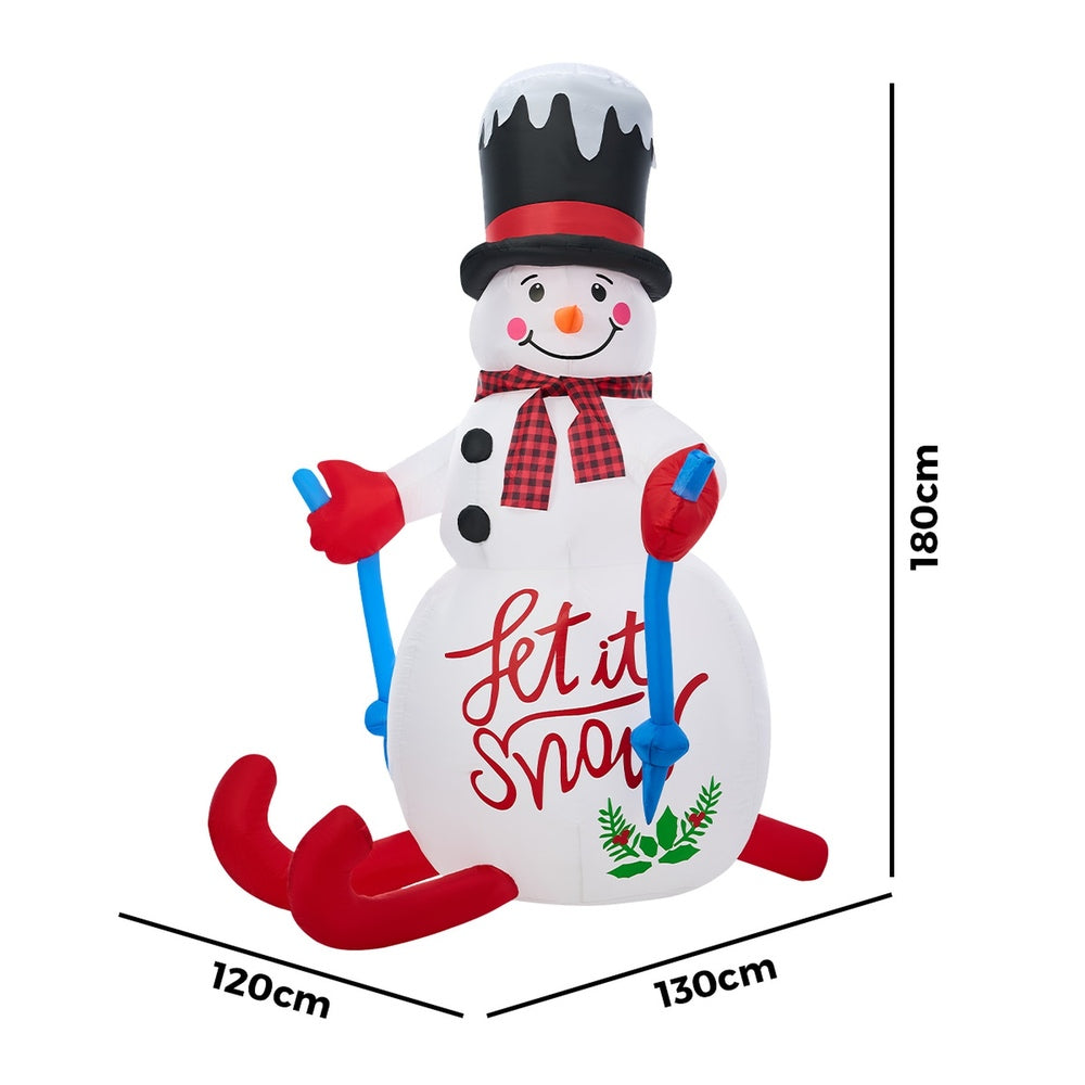 Tinseltown 1.8M Christmas Inflatable Snowman with LED Light-Christmas Inflatable-PEROZ Accessories