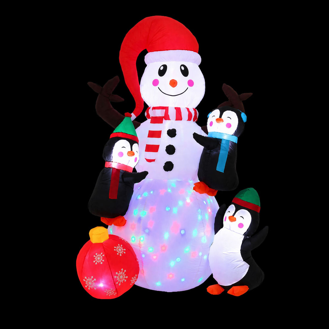 Jingle Jollys Christmas Inflatable Snowman 1.8M Height LED Outdoor Decorations Illuminated-Occasions > Christmas > Outdoor Decorations &amp; Lights-PEROZ Accessories