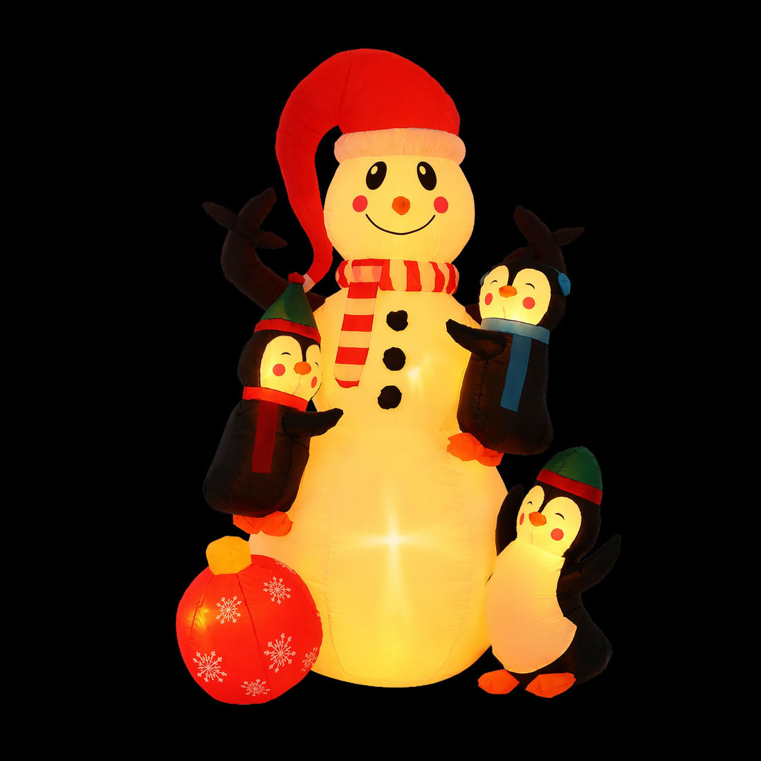 Jingle Jollys Christmas Inflatable Snowman 1.8M Height LED Outdoor Decorations Warm Light-Occasions > Christmas > Outdoor Decorations &amp; Lights-PEROZ Accessories
