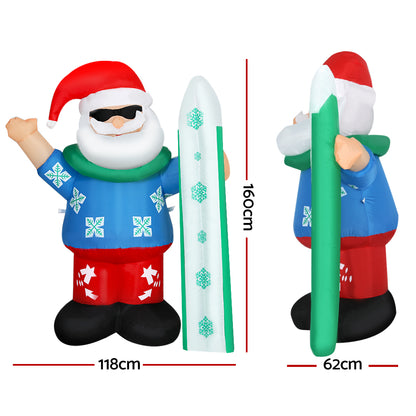 Jingle Jollys Christmas Inflatable Santa 1.6M Illuminated Decorations-Occasions &gt; Christmas &gt; Christmas Decorations-PEROZ Accessories