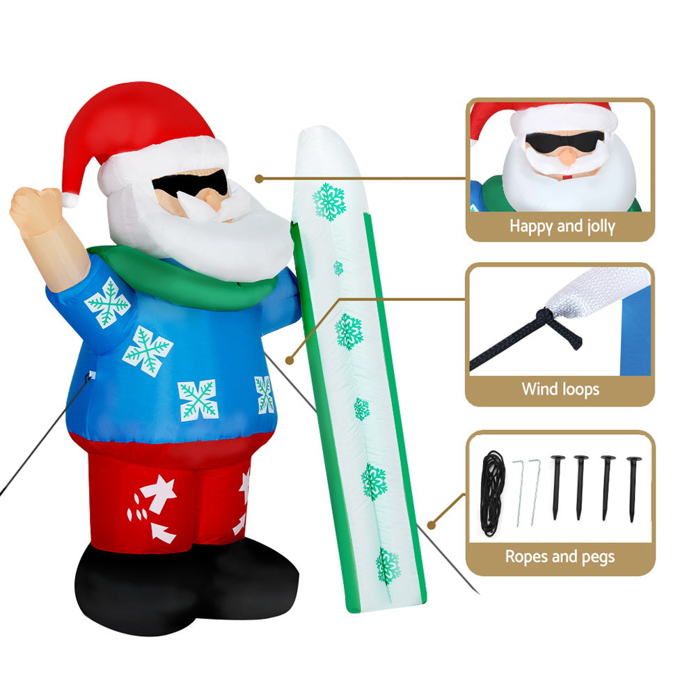 Jingle Jollys Christmas Inflatable Santa 1.6M Illuminated Decorations-Occasions &gt; Christmas &gt; Christmas Decorations-PEROZ Accessories