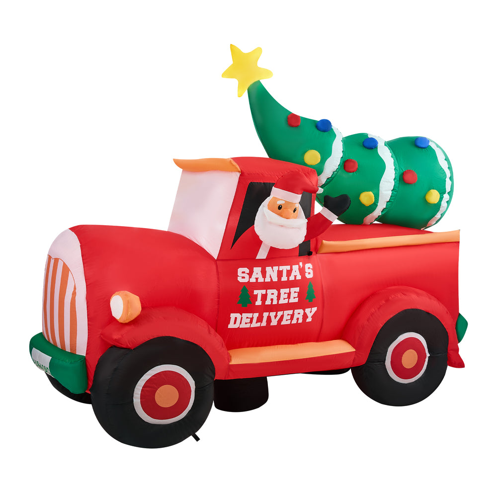 Tinseltown 2.2M Christmas Inflatable Santa Truck with LED Lights-Christmas Inflatable-PEROZ Accessories