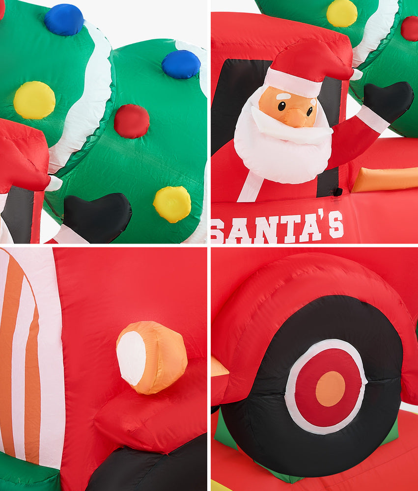 Tinseltown 2.2M Christmas Inflatable Santa Truck with LED Lights-Christmas Inflatable-PEROZ Accessories