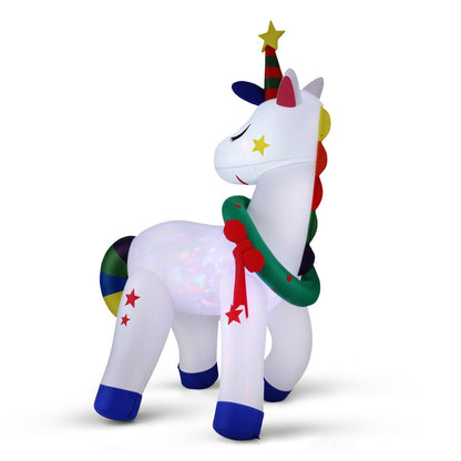 Jingle Jollys Christmas Inflatable Unicorn 1.8M Tall Outdoor Decorations Illuminated-Occasions &gt; Christmas &gt; Christmas Decorations-PEROZ Accessories