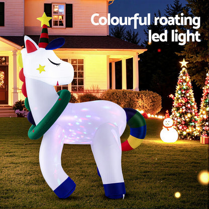 Jingle Jollys Christmas Inflatable Unicorn 1.8M Tall Outdoor Decorations Illuminated-Occasions &gt; Christmas &gt; Christmas Decorations-PEROZ Accessories
