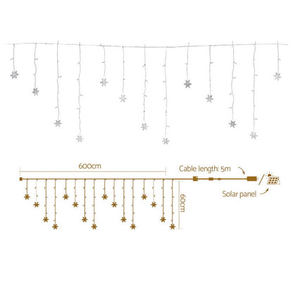 Jingle Jollys 6M Christmas Icicle Lights String Light 160 LED Solar Powered Cold-Occasions &gt; Christmas &gt; Outdoor Decorations &amp; Lights-PEROZ Accessories