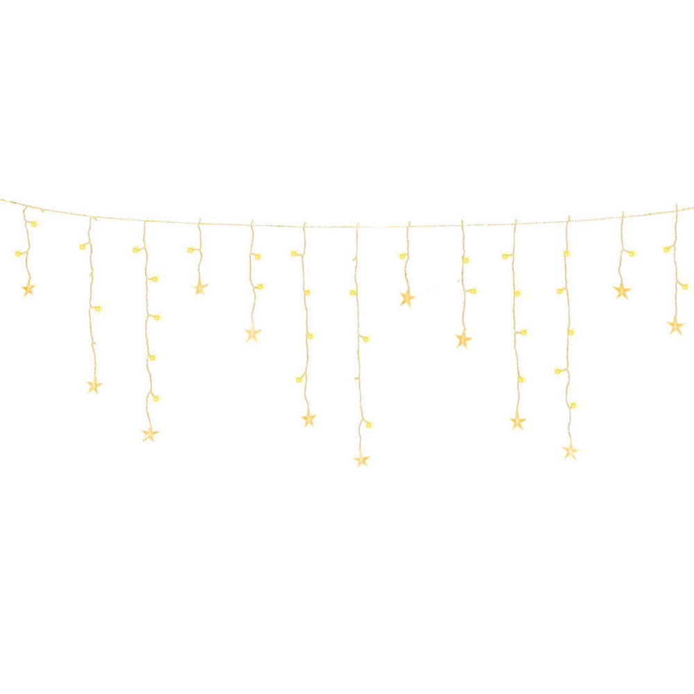 Jingle Jollys 6M Christmas Icicle Lights String Light 160 LED Solar Powered Warm-Occasions &gt; Christmas &gt; Outdoor Decorations &amp; Lights-PEROZ Accessories