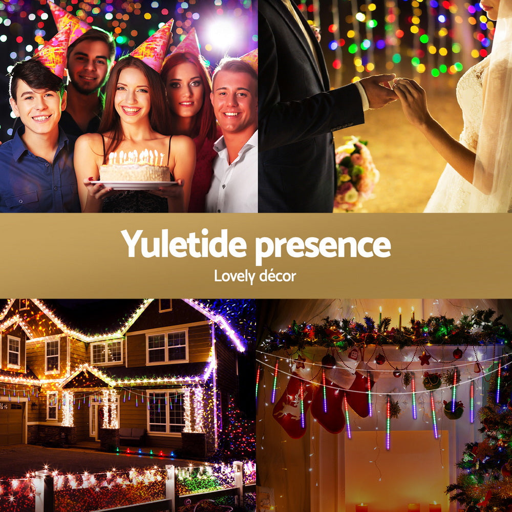 Jingle Jollys 7M Christmas Lights Shower Light 288 LED Icicle Falling Metor-Occasions &gt; Christmas &gt; Outdoor Decorations &amp; Lights-PEROZ Accessories