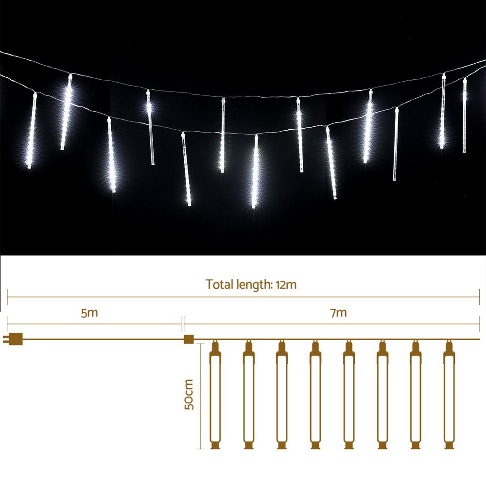 Jingle Jollys 7M Christmas Lights Shower Light 288 LED Icicle Falling Metor-Occasions > Christmas > Outdoor Decorations &amp; Lights-PEROZ Accessories